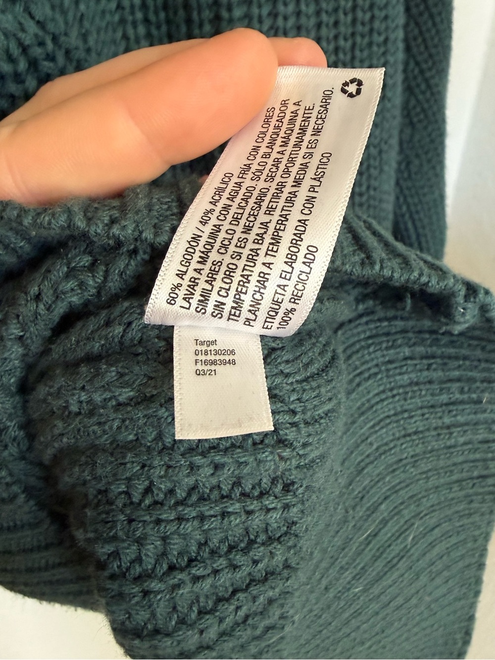 a new day Dark Green Teal V Neck Sweater Women’s Size Small - Picture 7 of 9